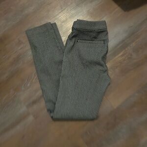 Women's Black and White Striped Trousers